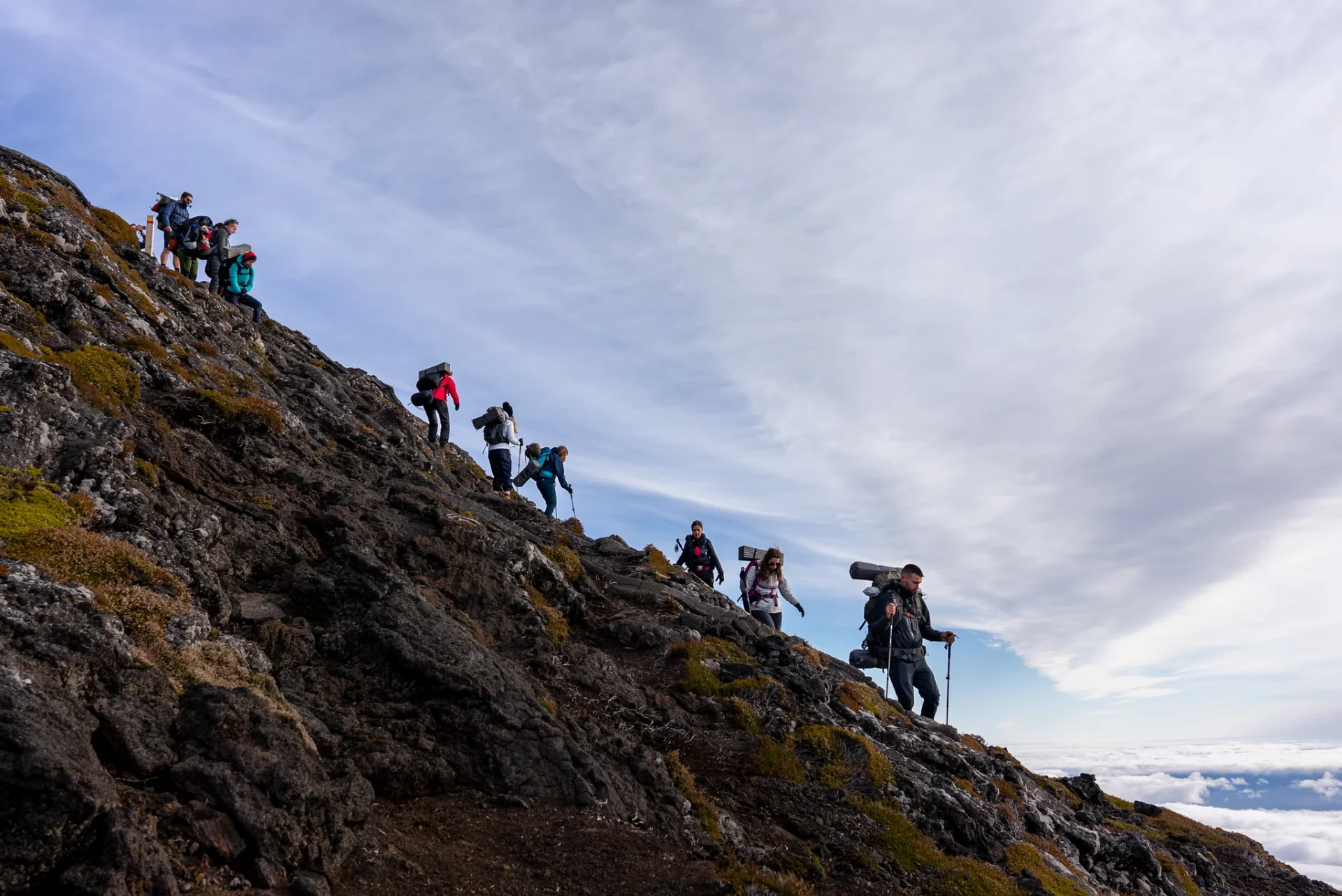 Daylight view of Mount Pico volcano in the Azores